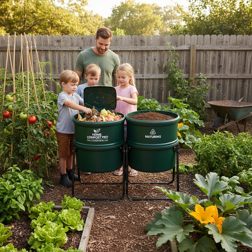 Home Composting System Pro (Dual Chamber, 80 Gallon)