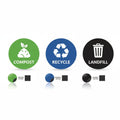 Recycling Bin Stickers & Magnets Set