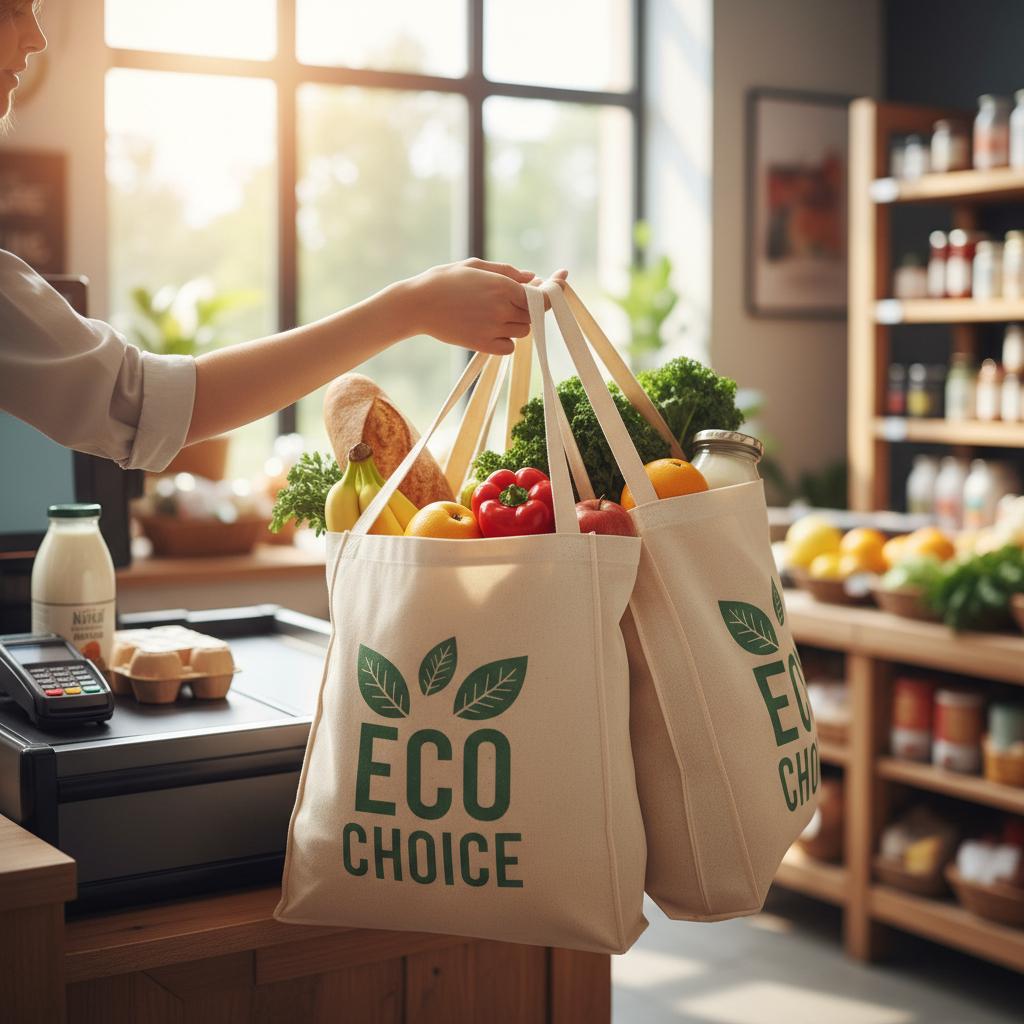 Reusable Grocery Bag Set (8 Bags + Pouch)